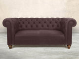 Claudia 3 Seat Chesterfield Sofa In Chocolate Chip Soft 'n' Easy Leather