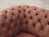 Claudia 3 Seat Chesterfield Sofa In Redwood Soft 'n' Easy Leather