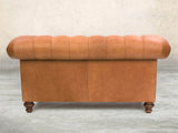 Claudia 3 Seat Chesterfield Sofa In Tawny Soft 'n' Easy Leather
