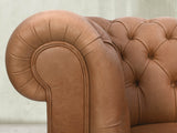 Claudia Chesterfield Chair In Camel Soft 'n' Easy Leather