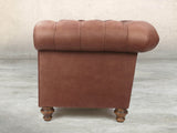 Claudia Chesterfield Chair In Redwood Soft 'n' Easy Leather