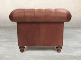 Claudia Chesterfield Chair In Redwood Soft 'n' Easy Leather