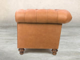 Claudia Chesterfield Chair In Tawny Soft 'n' Easy Leather