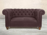 Claudia Snug 2 Seat Chesterfield Sofa In Chocolate Chip Soft 'n' Easy Leather