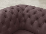 Claudia Snug 2 Seat Chesterfield Sofa In Chocolate Chip Soft 'n' Easy Leather