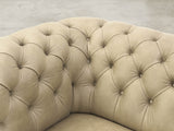 Claudia Snug 2 Seat Chesterfield Sofa In Oyster Soft 'n' Easy Leather