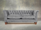 Darcy 2 Seat Chesterfield Sofa In Dove Vintage Velvet