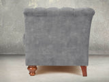 Darcy 2 Seat Chesterfield Sofa In Dove Vintage Velvet
