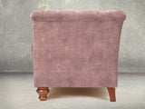 Darcy 2 Seat Chesterfield Sofa In Dusky Pink Vintage Velvet