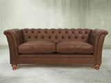 Darcy 2 Seat Chesterfield Sofa In Hazelwood Ol' School Leather