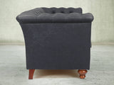 Darcy 2 Seat Chesterfield Sofa In Midnight Ol' School Leather