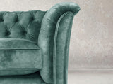 Darcy 2 Seat Chesterfield Sofa In Ocean Storm Vintage Velvet
