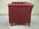 Darcy 3 Seat Chesterfield Sofa In Cardinal Ol' School Leather