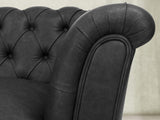 Darcy 3 Seat Chesterfield Sofa In Coal Ol' School Leather
