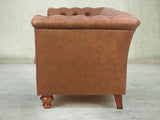 Darcy 3 Seat Chesterfield Sofa In Gingerbread Ol' School Leather