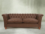 Darcy 3 Seat Chesterfield Sofa In Hazelwood Ol' School Leather