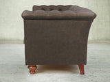 Darcy 3 Seat Chesterfield Sofa In Pewter Ol' School Leather