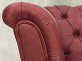 Darcy 4 Seat Chesterfield Sofa In Cardinal Ol' School Leather