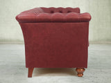 Darcy 4 Seat Chesterfield Sofa In Cardinal Ol' School Leather