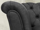 Darcy 4 Seat Chesterfield Sofa In Coal Ol' School Leather
