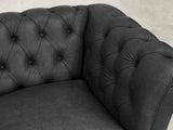 Darcy 4 Seat Chesterfield Sofa In Coal Ol' School Leather