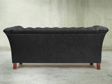 Darcy 4 Seat Chesterfield Sofa In Coal Ol' School Leather