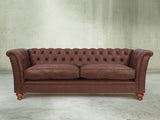 Darcy 4 Seat Chesterfield Sofa In Conker Ol' School Leather