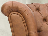 Darcy 4 Seat Chesterfield Sofa In Gingerbread Ol' School Leather