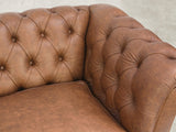 Darcy 4 Seat Chesterfield Sofa In Gingerbread Ol' School Leather