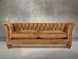 Darcy 4 Seat Chesterfield Sofa In Gold Vintage Velvet