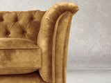 Darcy 4 Seat Chesterfield Sofa In Gold Vintage Velvet