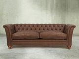 Darcy 4 Seat Chesterfield Sofa In Hazelwood Ol' School Leather