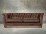 Darcy 4 Seat Chesterfield Sofa In Hickory Vintage Velvet