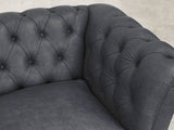 Darcy 4 Seat Chesterfield Sofa In Midnight Ol' School Leather