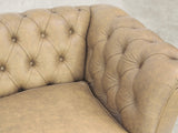 Darcy 4 Seat Chesterfield Sofa In Mushroom Ol' School Leather