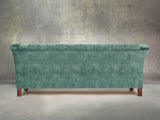 Darcy 4 Seat Chesterfield Sofa In Ocean Storm Vintage Velvet