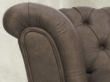 Darcy 4 Seat Chesterfield Sofa In Pewter Ol' School Leather