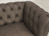 Darcy 4 Seat Chesterfield Sofa In Pewter Ol' School Leather