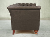 Darcy 4 Seat Chesterfield Sofa In Pewter Ol' School Leather