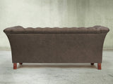 Darcy 4 Seat Chesterfield Sofa In Pewter Ol' School Leather