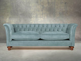 Darcy 4 Seat Chesterfield Sofa In Summer Mist Vintage Velvet