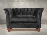 Darcy Chesterfield Chair In Black Cat Vintage Velvet