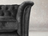 Darcy Chesterfield Chair In Black Cat Vintage Velvet