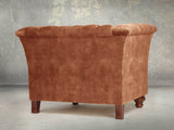 Darcy Chesterfield Chair In Burnt Umber Vintage Velvet