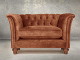 Darcy Chesterfield Chair In Burnt Umber Vintage Velvet