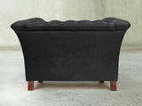 Darcy Chesterfield Chair In Coal Ol' School Leather