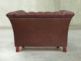 Darcy Chesterfield Chair In Conker Ol' School Leather
