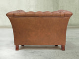 Darcy Chesterfield Chair In Gingerbread Ol' School Leather