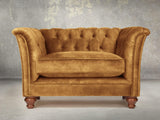 Darcy Chesterfield Chair In Gold Vintage Velvet