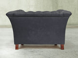 Darcy Chesterfield Chair In Midnight Ol' School Leather